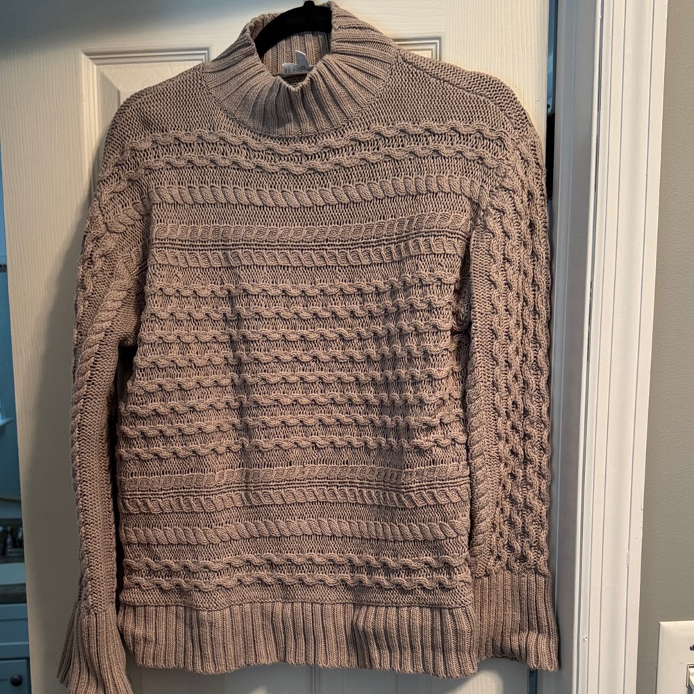 Cozy portabello Cable Knit Turtleneck Sweater